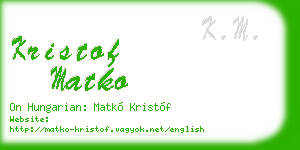kristof matko business card